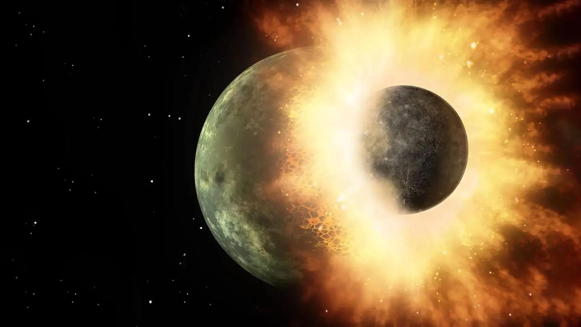 A Terra nasceu seca até que uma colisão cósmica o tornou um planeta azul