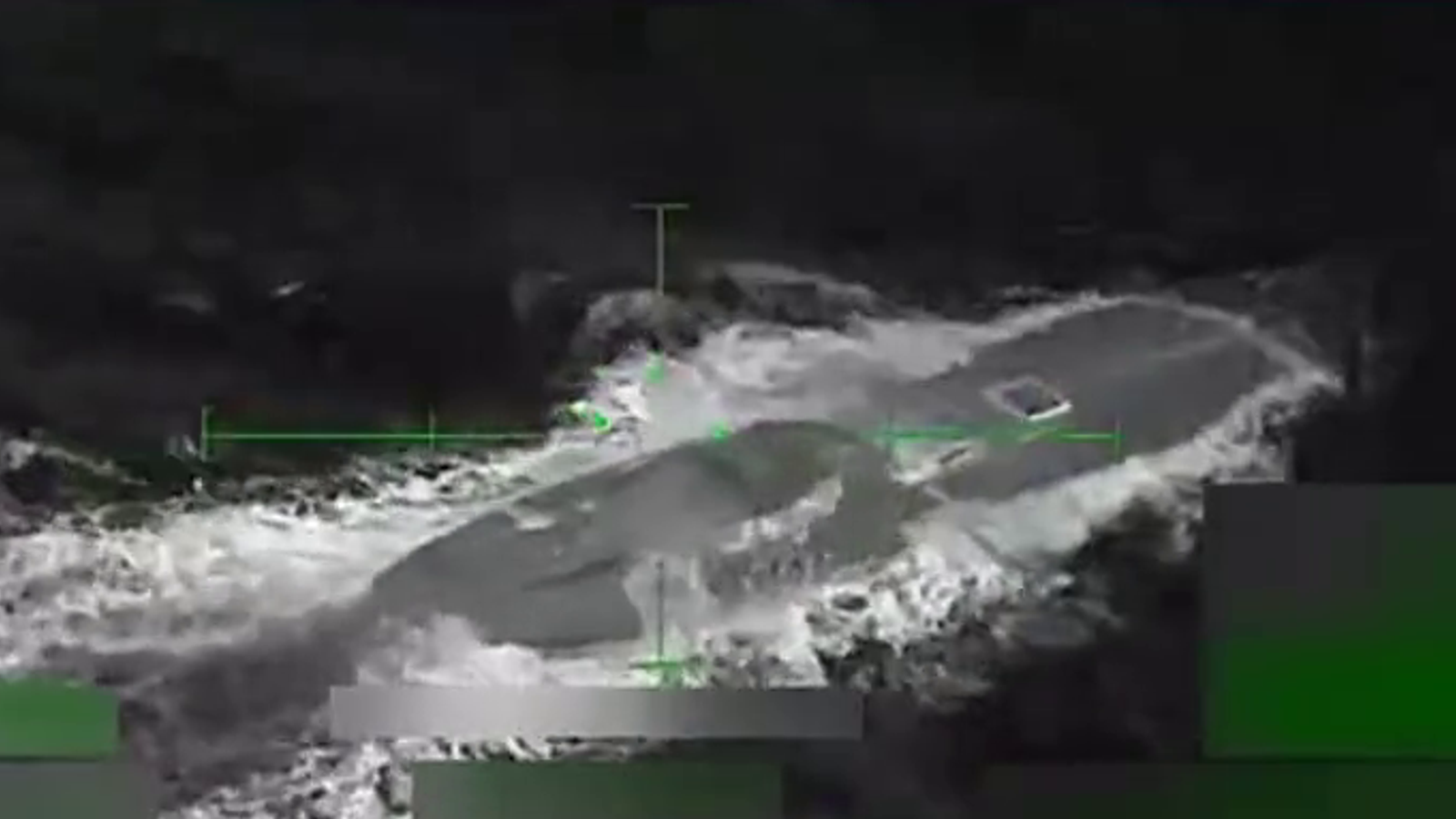 US military footage of a sub, suspected of trafficking illegal narcotics in the Caribbean. Pic: @realDonaldTrump/Truth Social