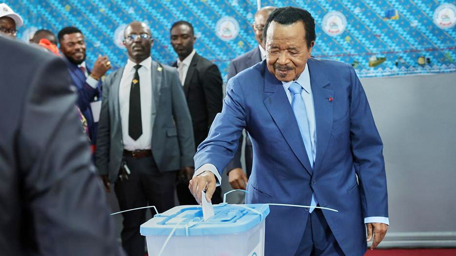 President Paul Biya casts his ballot on 12 October, 2025. Pic: AP