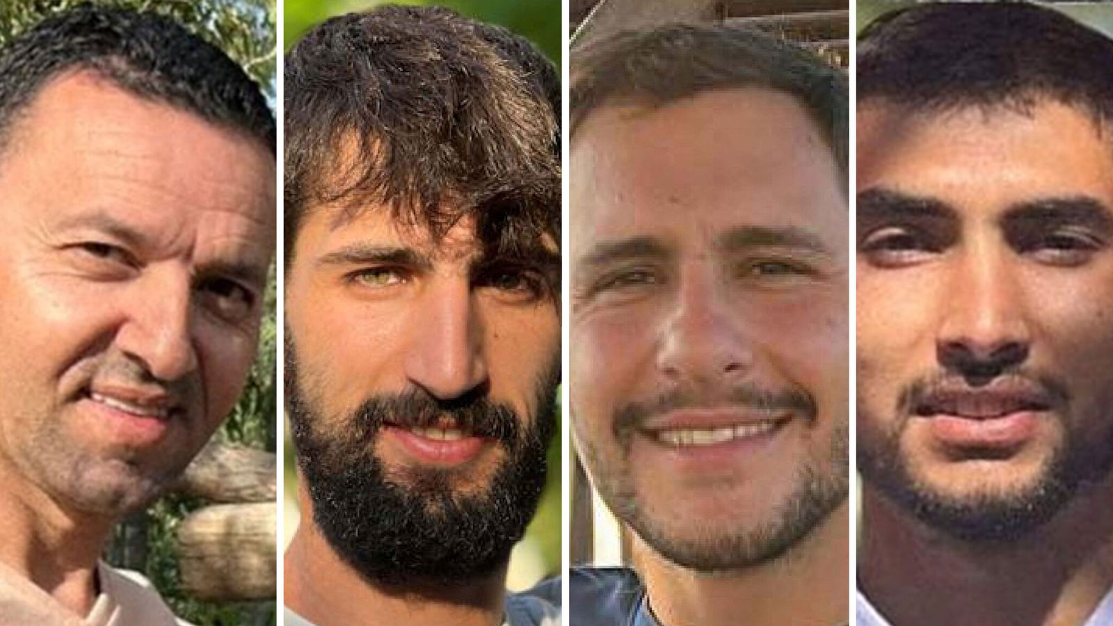 The bodies of Yossi Sharabi, Guy Illouz, Daniel Peretz and Bipin Joshi have been returned to Israel. Pic: Bring Them Home Now/Reuters
