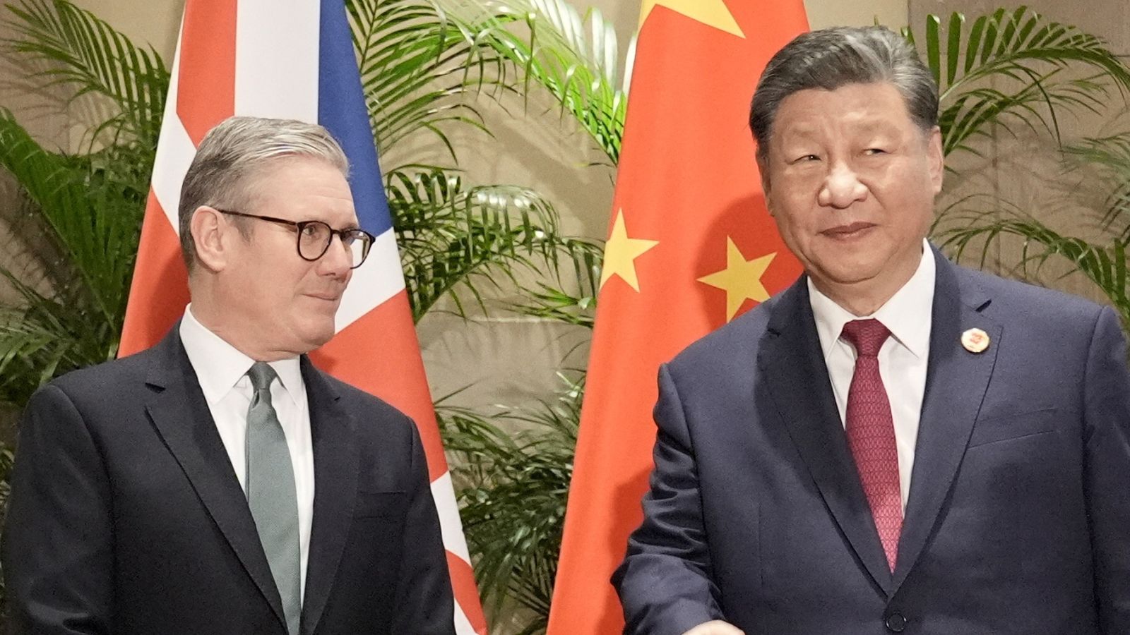 Sir Keir Starmer with Xi Jinping. Pic: Reuters