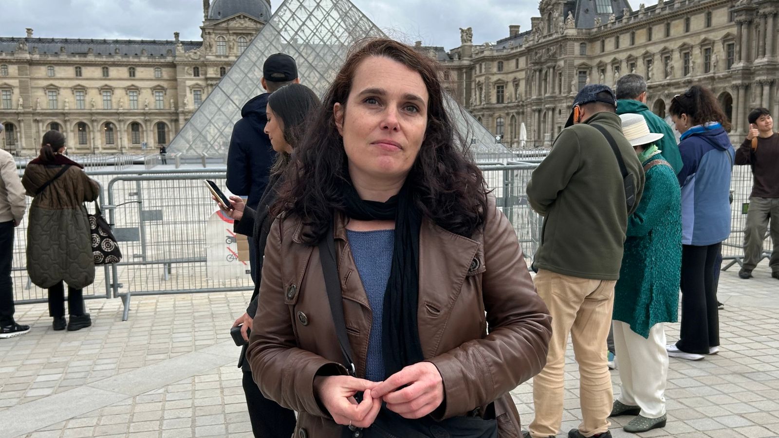 Elise Muller, a security worker at the Louvre Museum