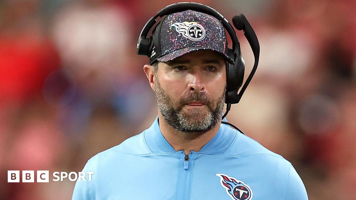 Brian Callahan with a pensive look on his face while coaching the Tennessee Titans