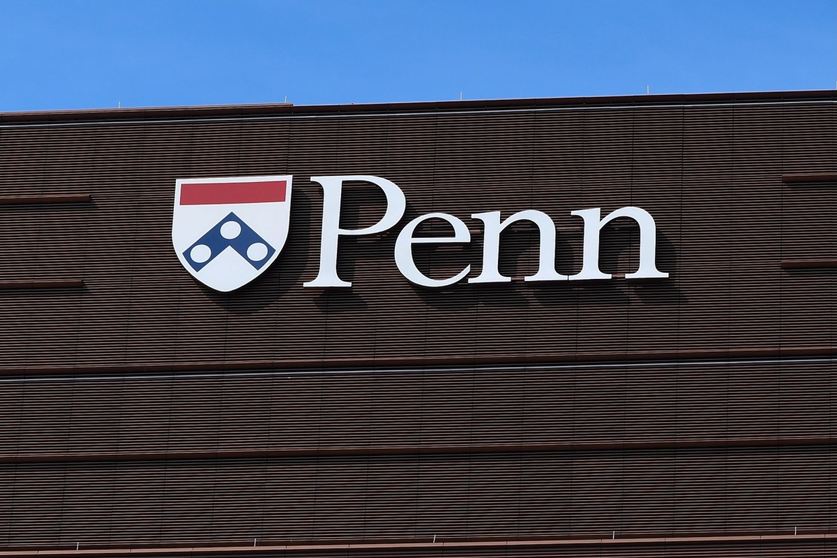 PHILADELPHIA, PA - JULY 17: A general view of the Penn Shield University of Pennsylvania logo on July 17, 2025, at the University of Pennsylvania, in Philadelphia, PA.