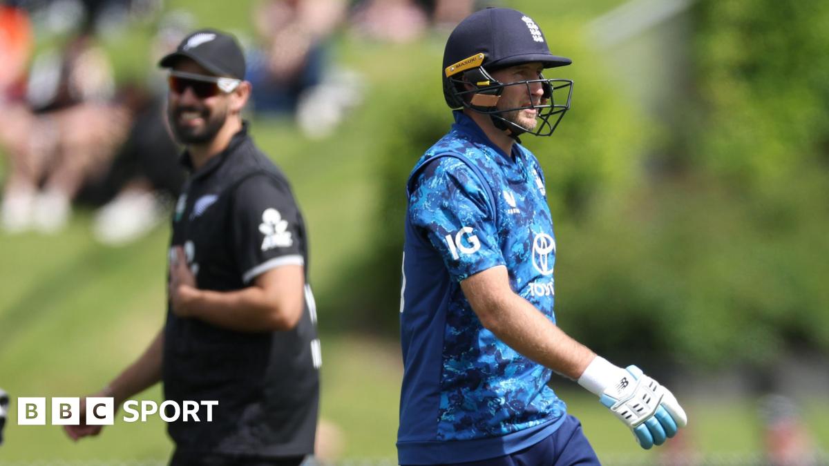 Joe Root walks off after being dismissed during England's ODI defeat to New Zealand in Hamilton