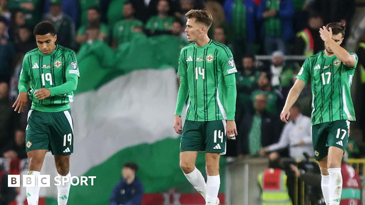 Northern Ireland players dejected after conceding a goal