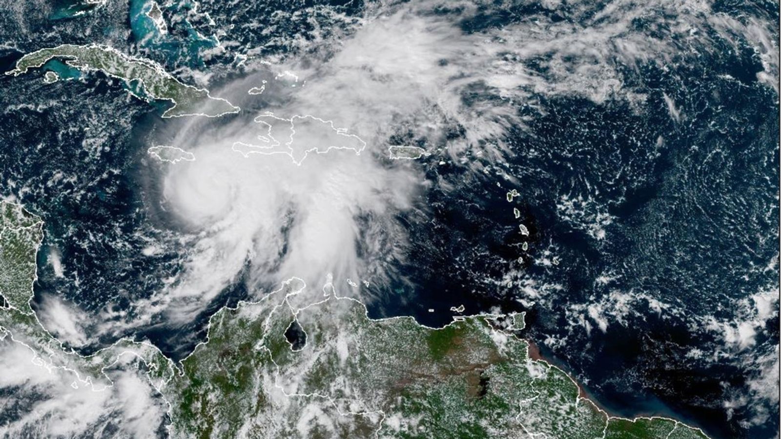 Satellite image of the Category 3 hurricane. Pic: NOAA via AP