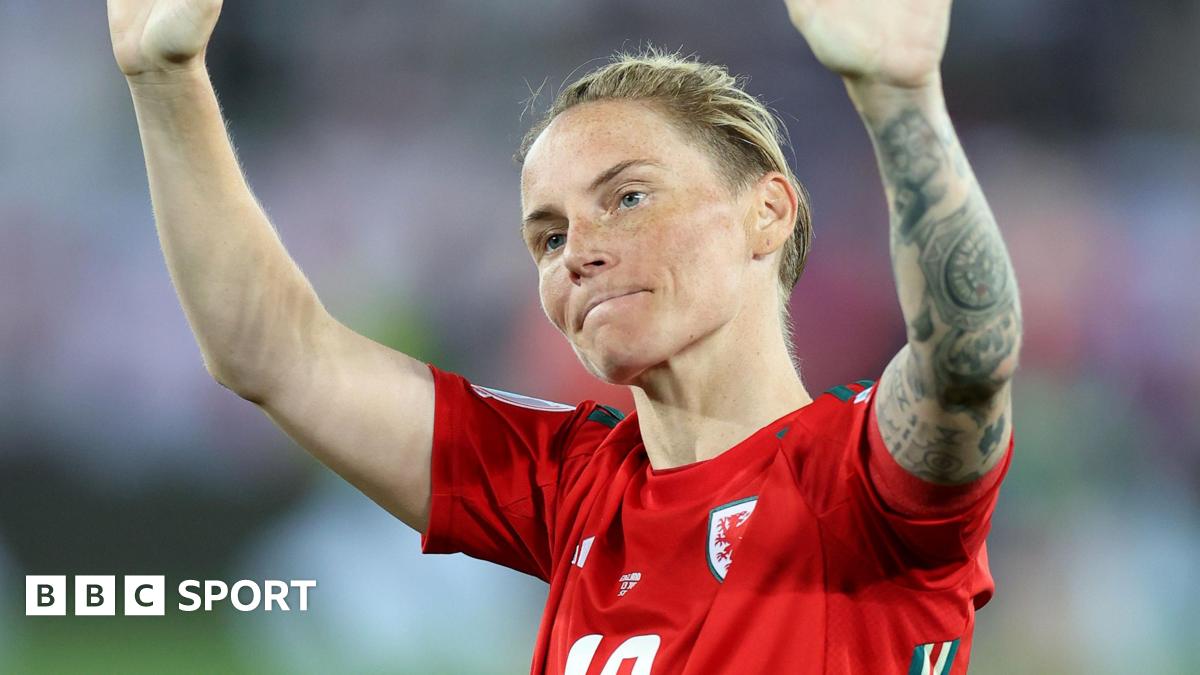 Jess Fishlock waves to the Wales crowd at Euro 2025