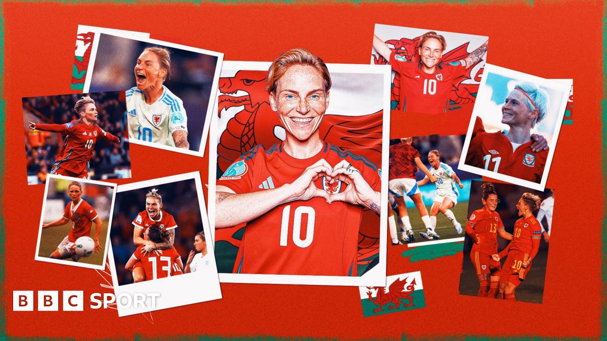 Wales midfielder Jess Fishlock makes a love heart gesture