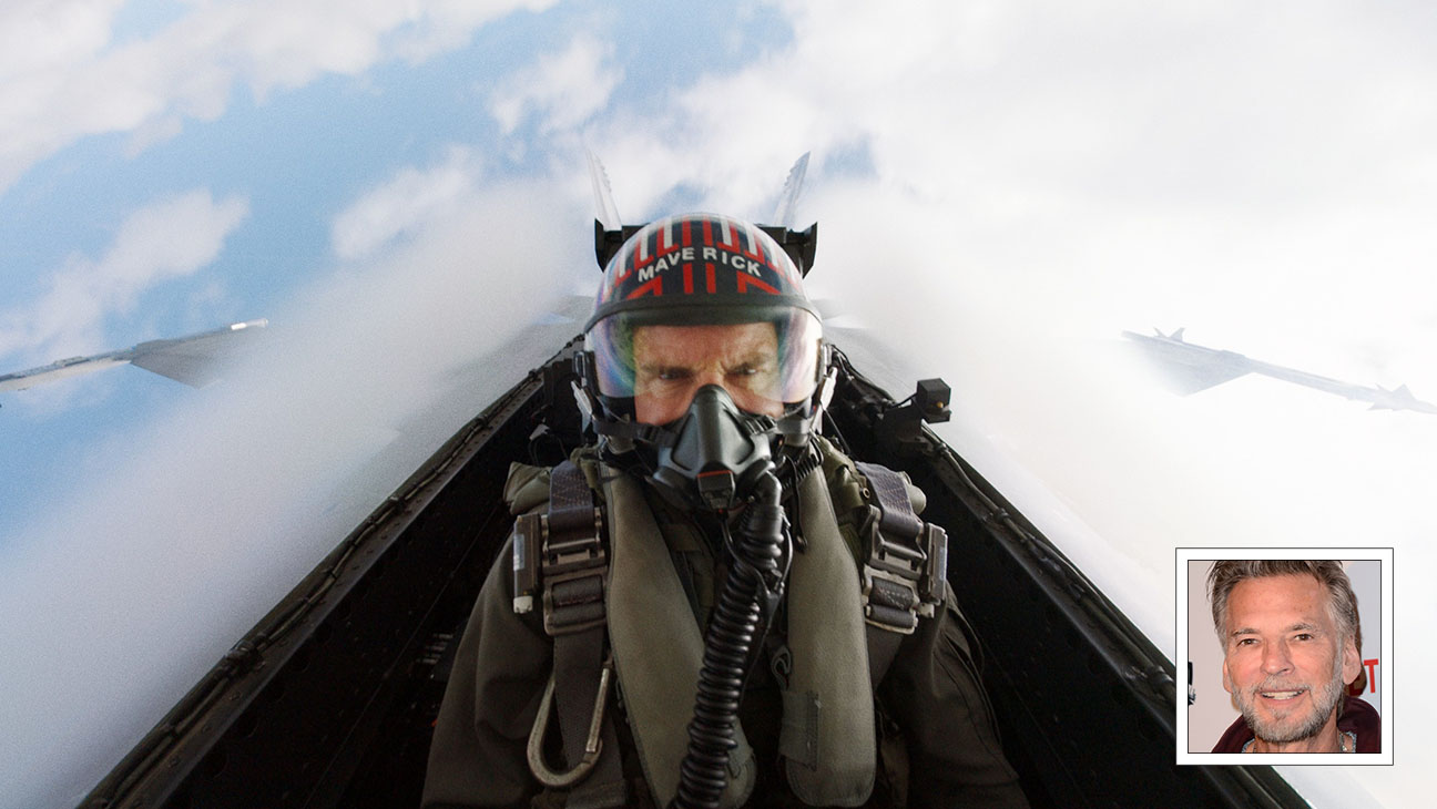 TOP GUN MAVERICK and inset of Kenny Loggins.