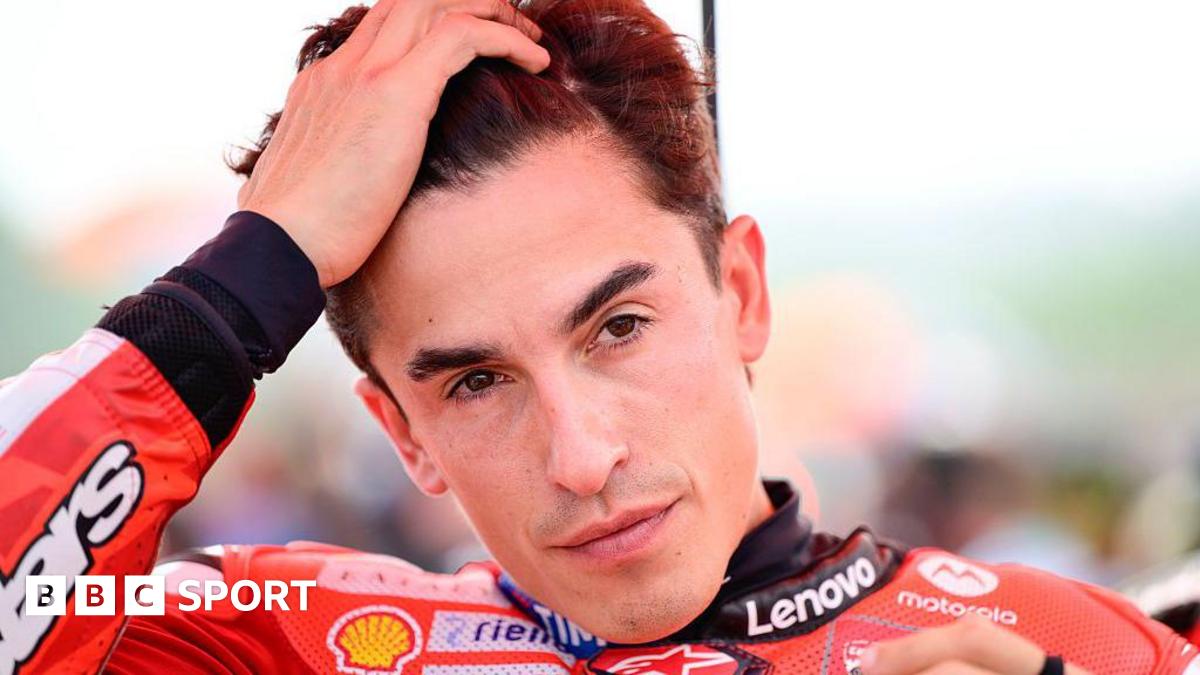 Marc Marquez runs his hand through his hair before the 2025 Indonesian Grand Prix