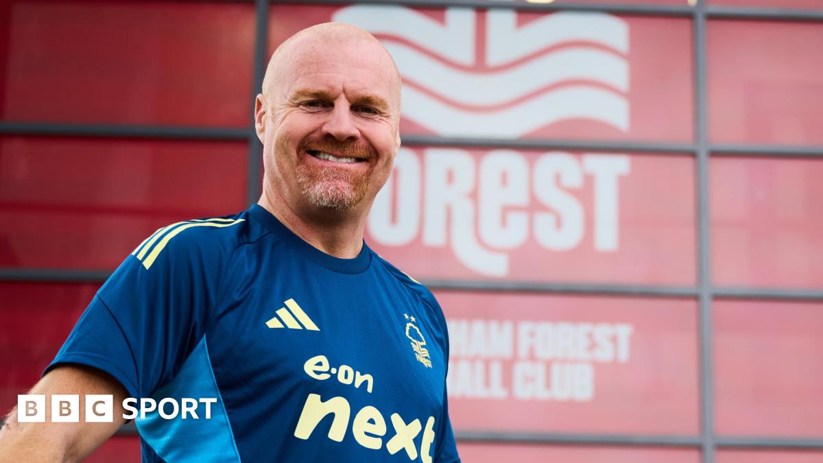 New Nottingham Forest boss Sean Dyche smiles at his first training session