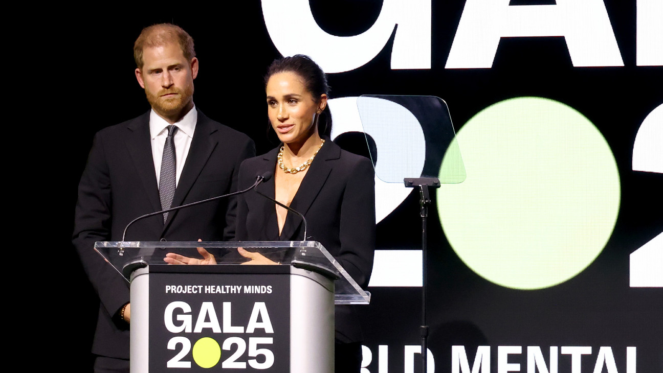 Prince Harry and Meghan Markle at the 2025 Project Healthy Minds gala.