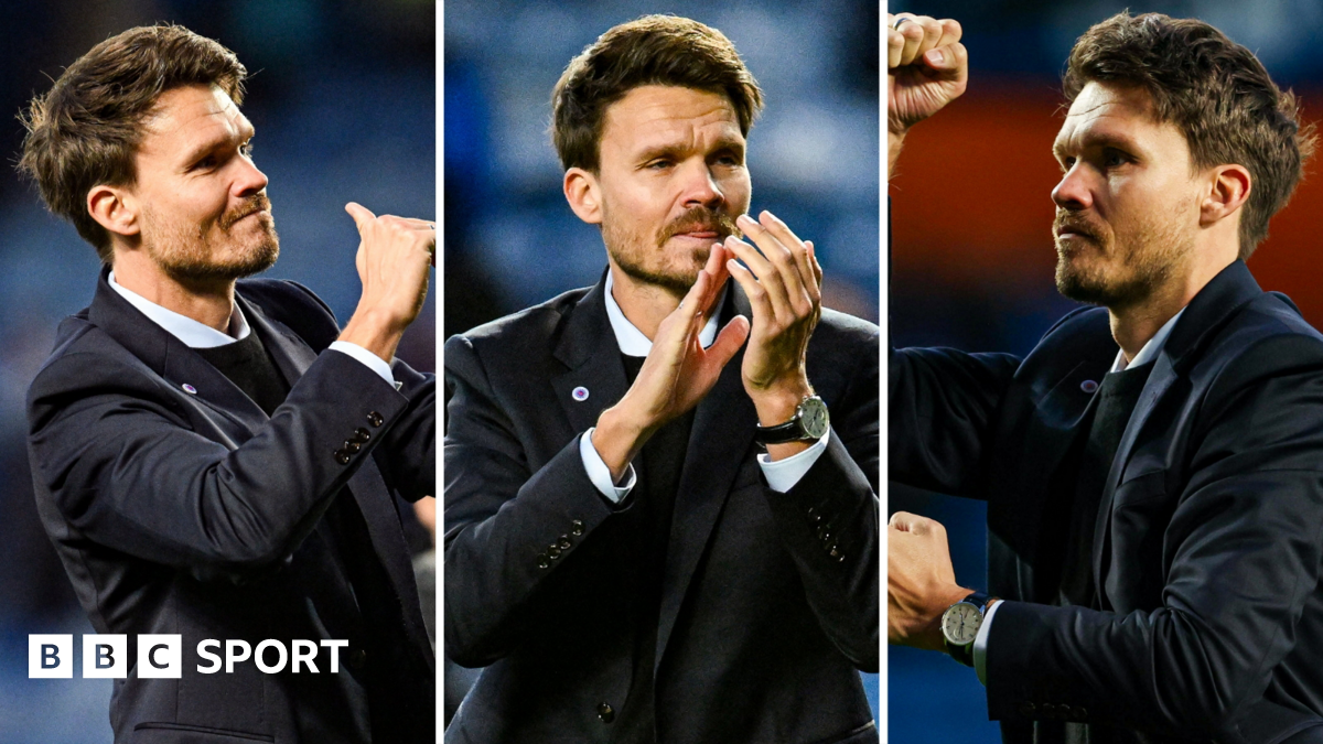 Rangers manager Danny Rohl, pictured three times