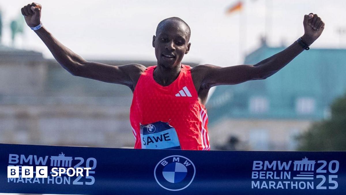 Kenya's Sabastian Sawe wins the elite men's race at this year's Berlin Marathon