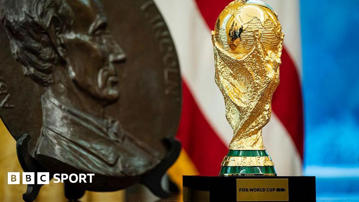 The World Cup trophy on display