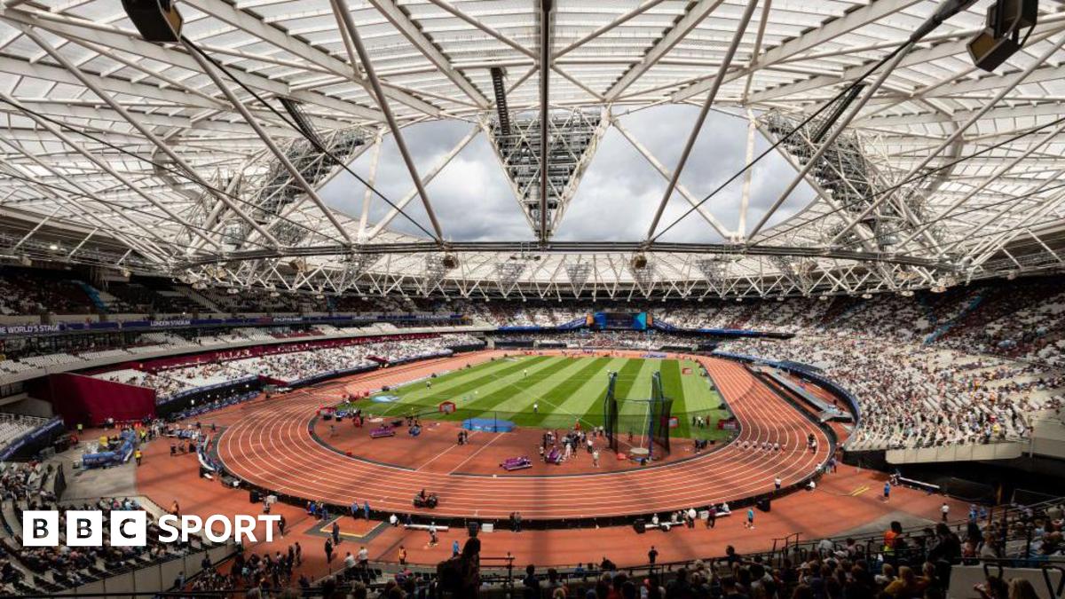 A wide view of a Diamond League event at London Stadium