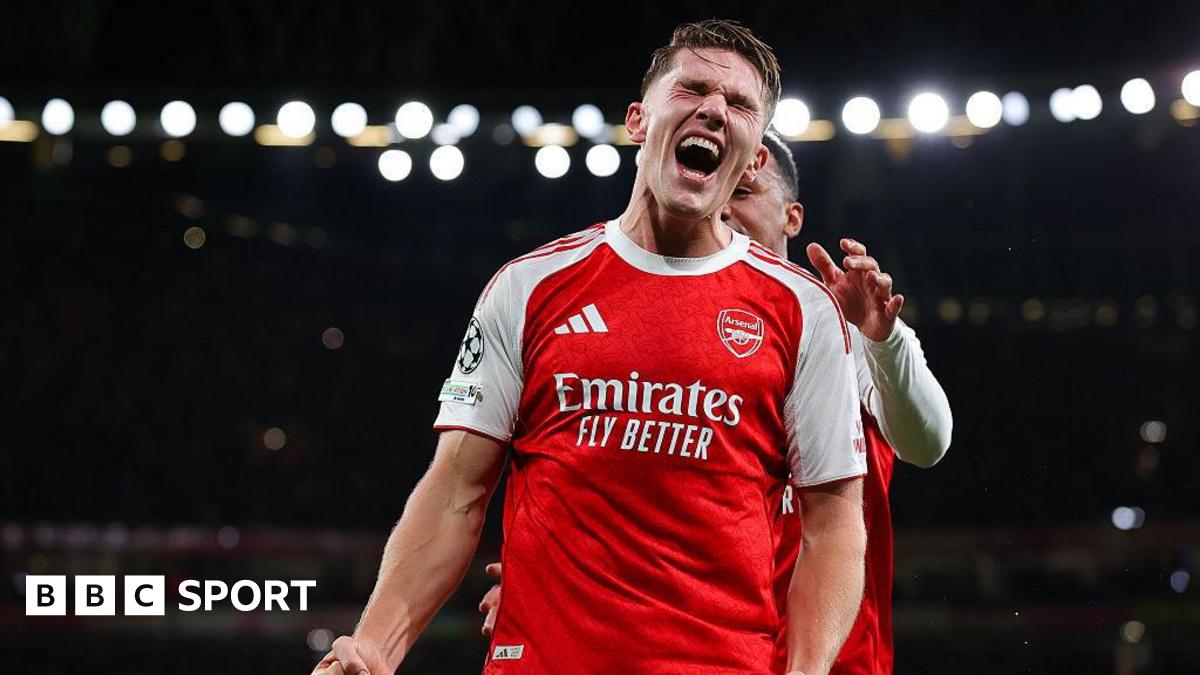 Viktor Gyokeres celebrates scoring for Arsenal in their 4-0 win over Atletico