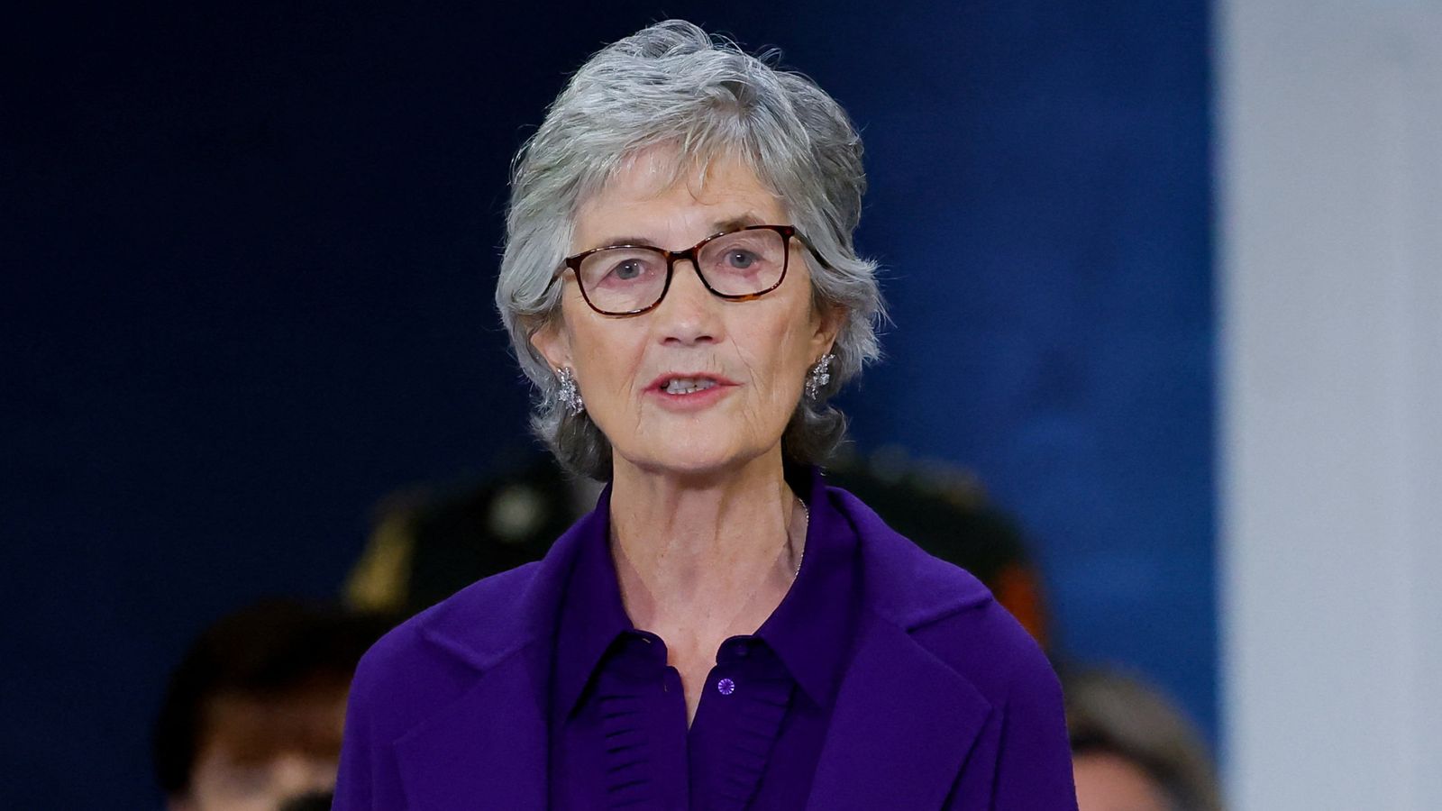Catherine Connolly speaking after her inauguration ceremony as Ireland's 10th president at Dublin Castle. Picture date: Tuesday November 11. Pic: PA