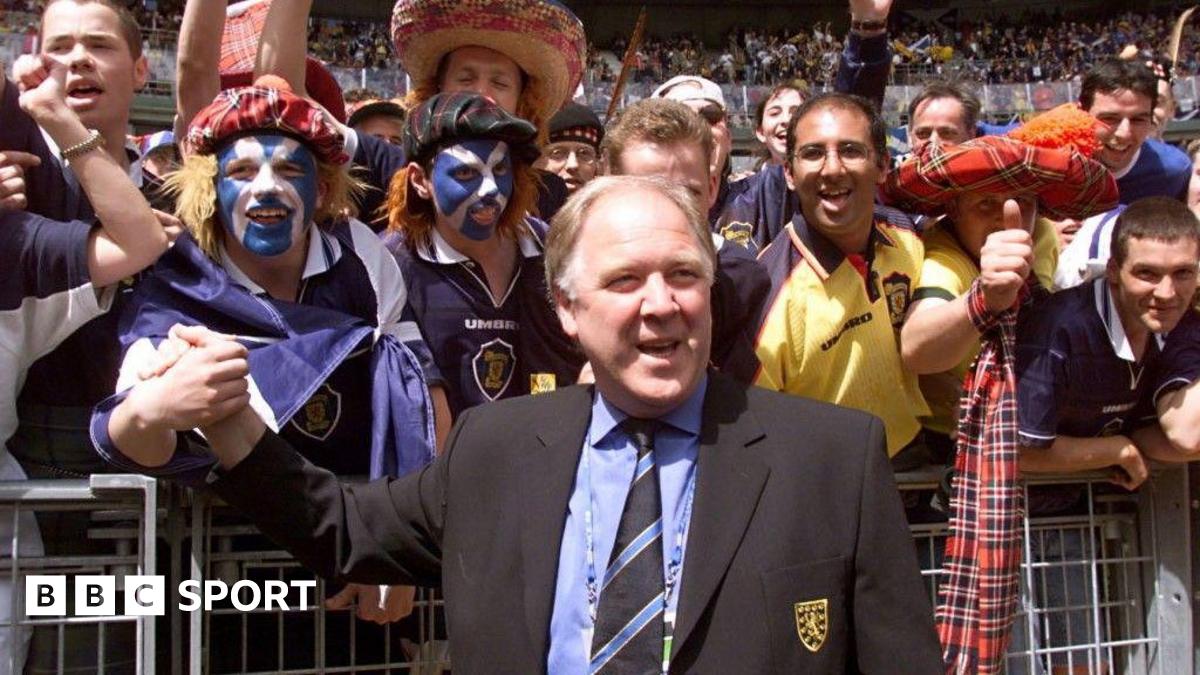 Craig Brown with Scotland fans at France 98
