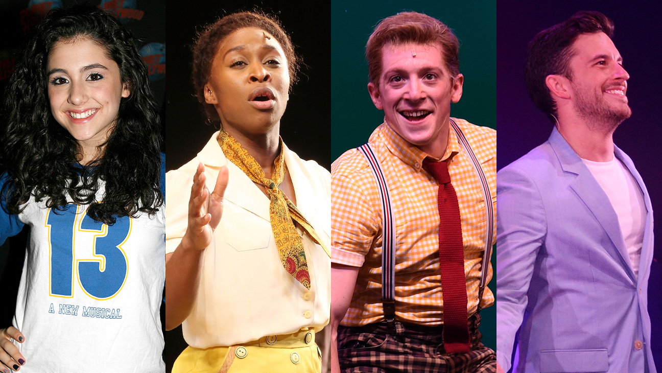 Ariana Grande in 13 The Musical, Cynthia Erivo in 'The Color Purple,' Ethan Slater in SpongeBob Musical, and Jonathan Bailey in Company