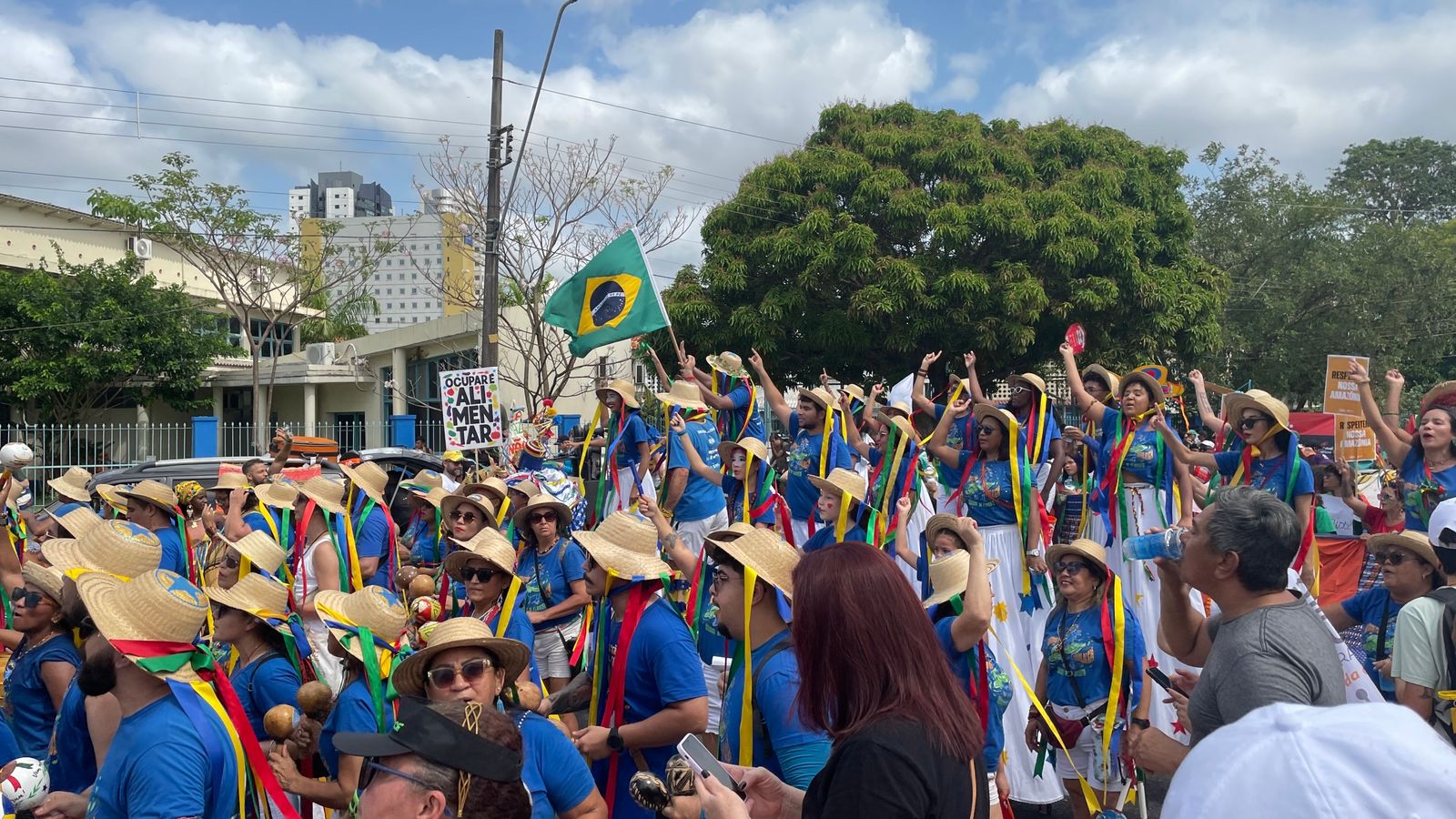 The climate protest in the city of Belem