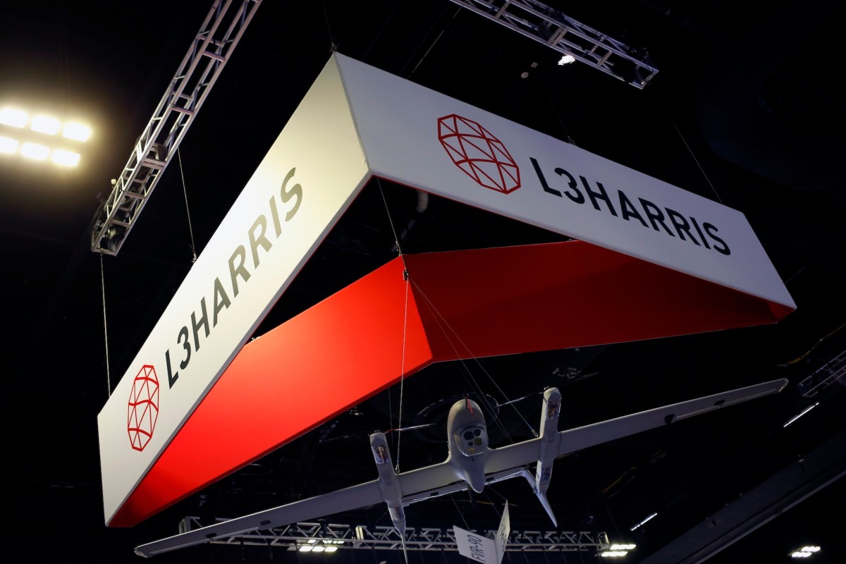 banner signage of L3Harris' company logo