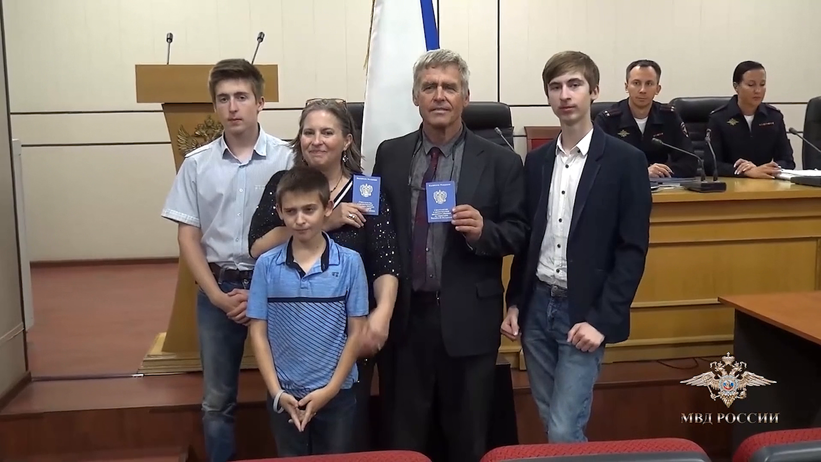 The Hare family was granted asylum last year in a ceremony that was covered on state TV