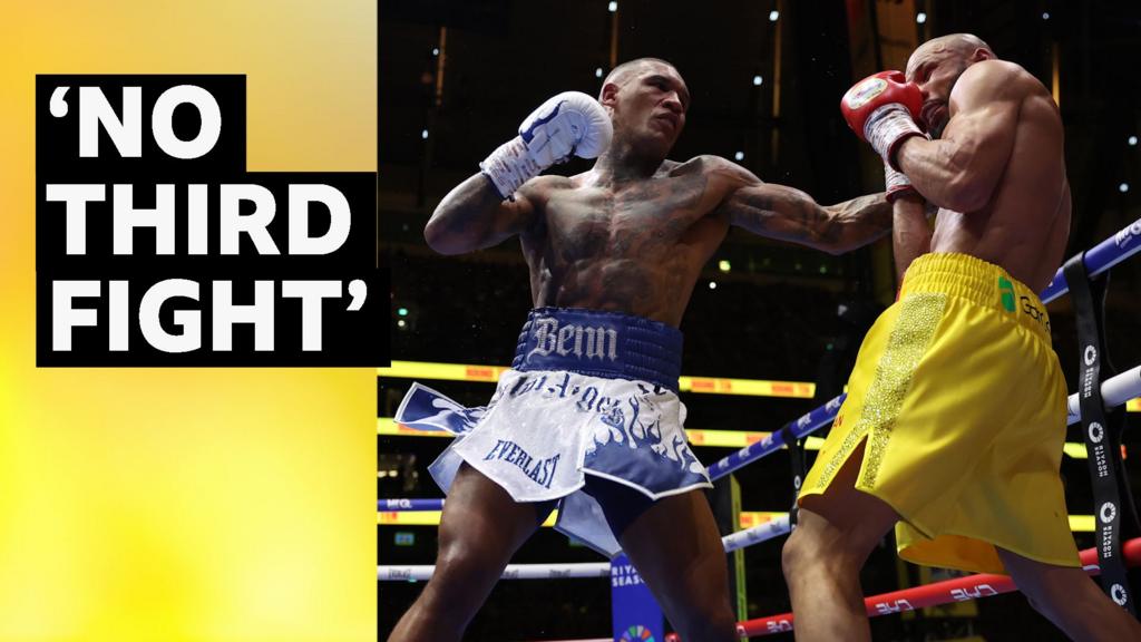 Conor Benn lands a punch on Chris Eubank Jr