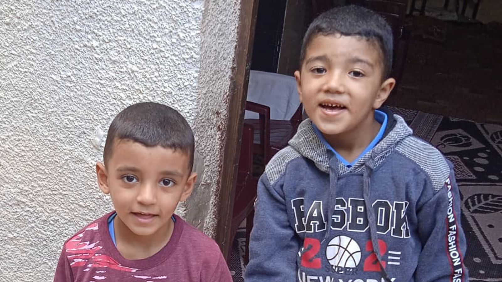 Fadi Abu Assi, 11, and Goma Abu Assi, eight