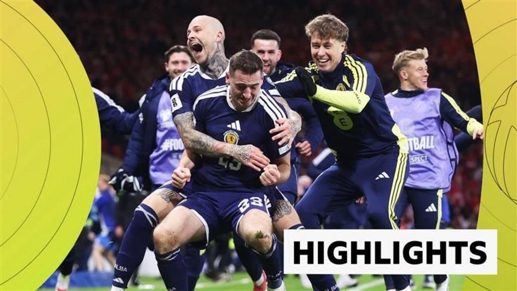 Scotland celebrate after the win over Denmark