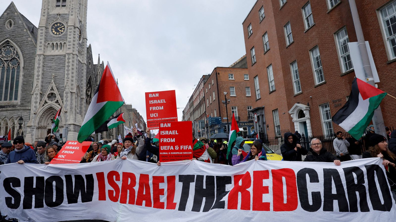 Protesters march in Dublin in support of Palestinians in October. File pic: Reuters