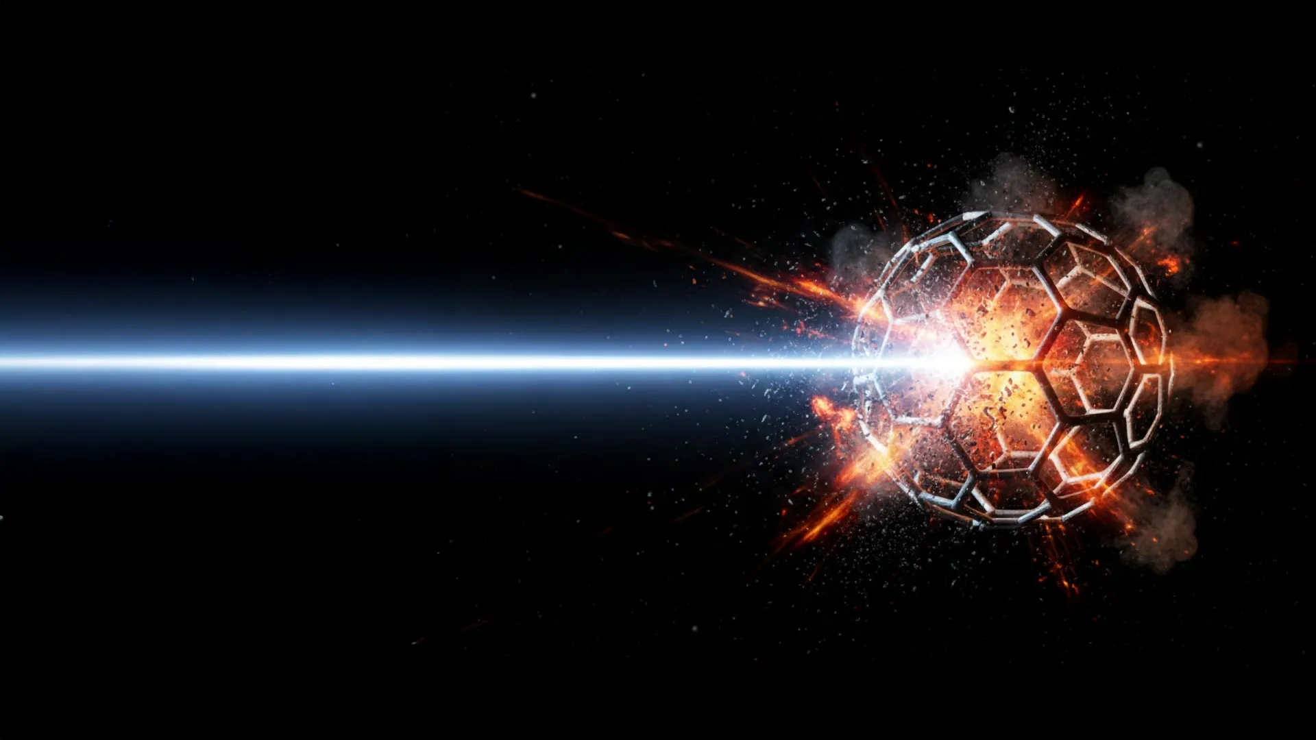 Filmes de raios X revelam como lasers intensos destroem uma buckyball