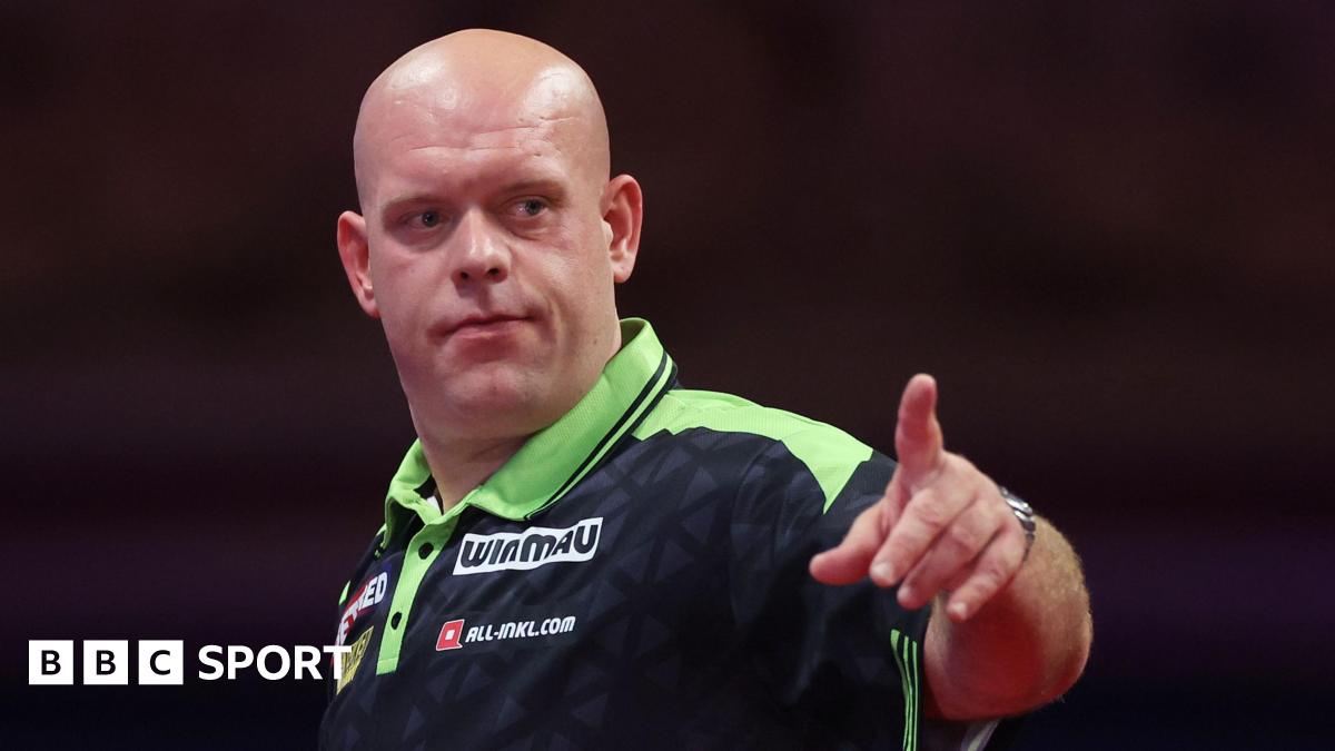 Michael van Gerwen competing at Grand Slam of Darts in Wolverhampton