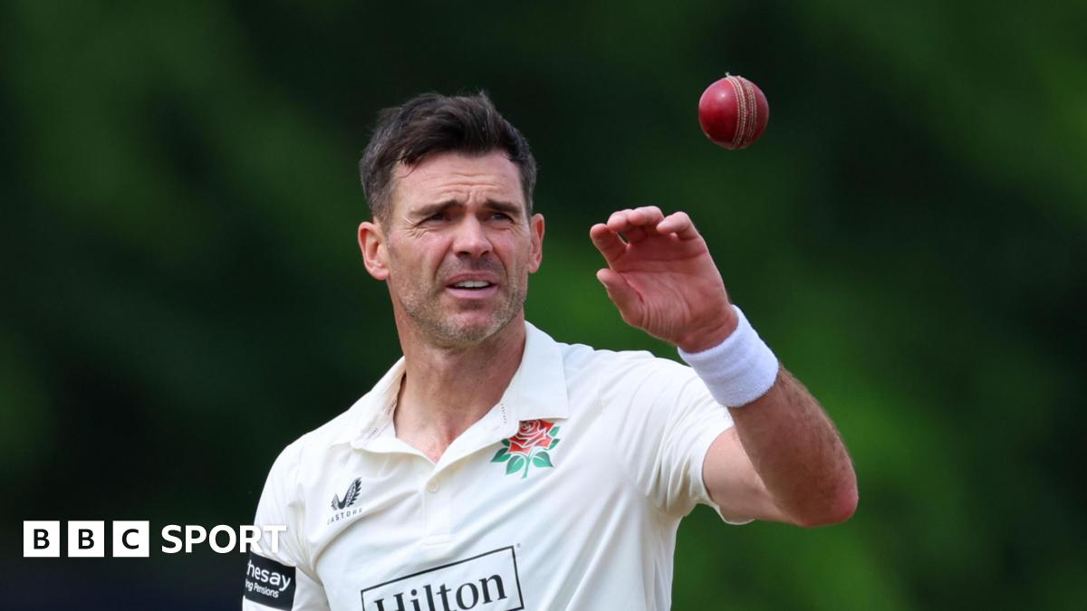James Anderson in action for Lancashire in 2025