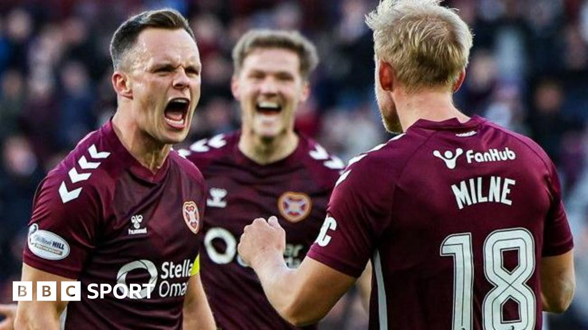 Hearts' Lawrence Shankland and Harry Milne celebrate
