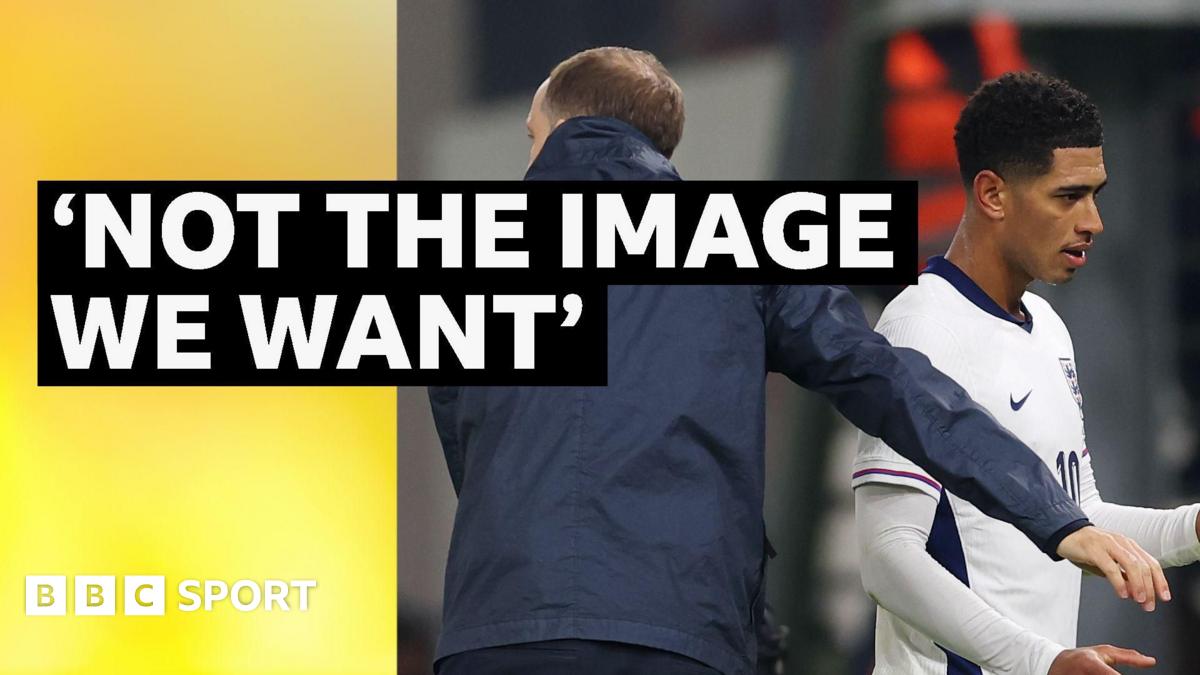 A graphic of Premier League players from every team in the division in 2025-26 season, with the Premier League trophy in front of them.