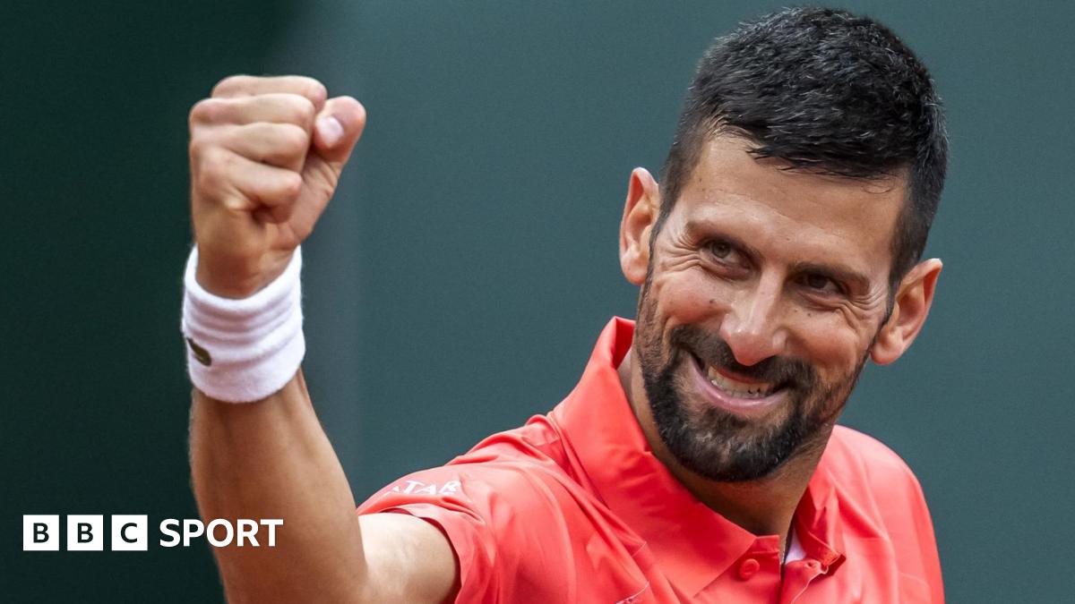 Novak Djokovic celebrates a victory at the Geneva Open