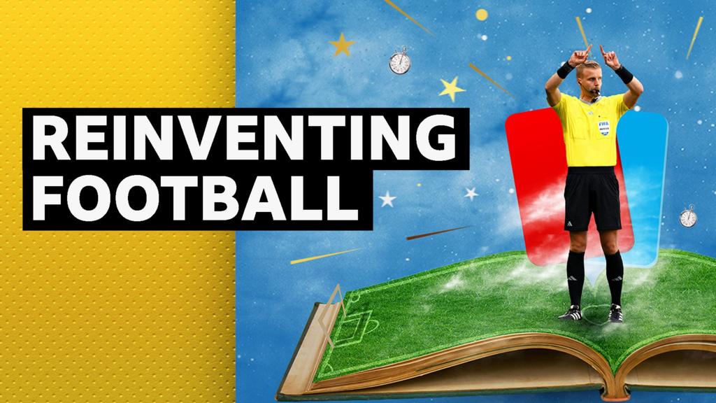 A "reinventing football" graphic