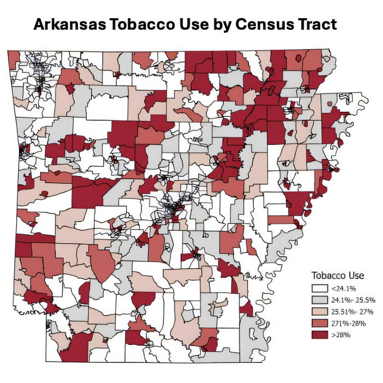 Quase um em cada quatro adultos do Arkansas usou tabaco nos últimos 30 dias