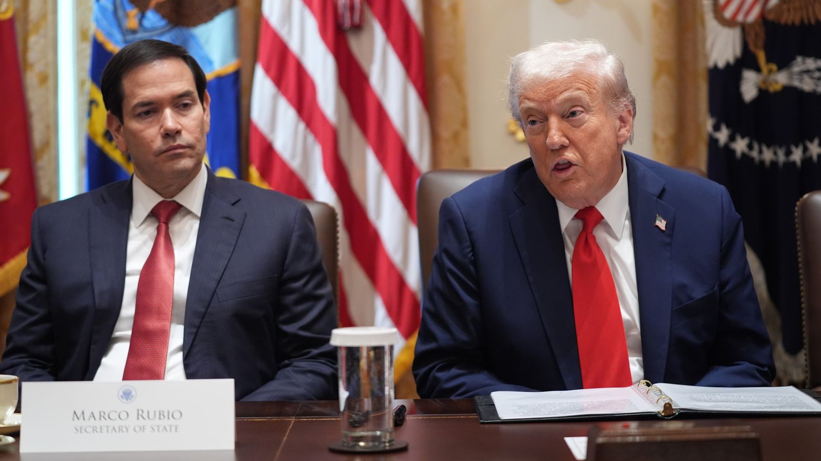 Marco Rubio and Donald Trump last month. File pic: AP