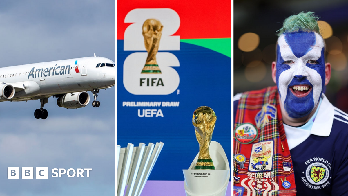 American plane, World Cup trophy and Scotland fan