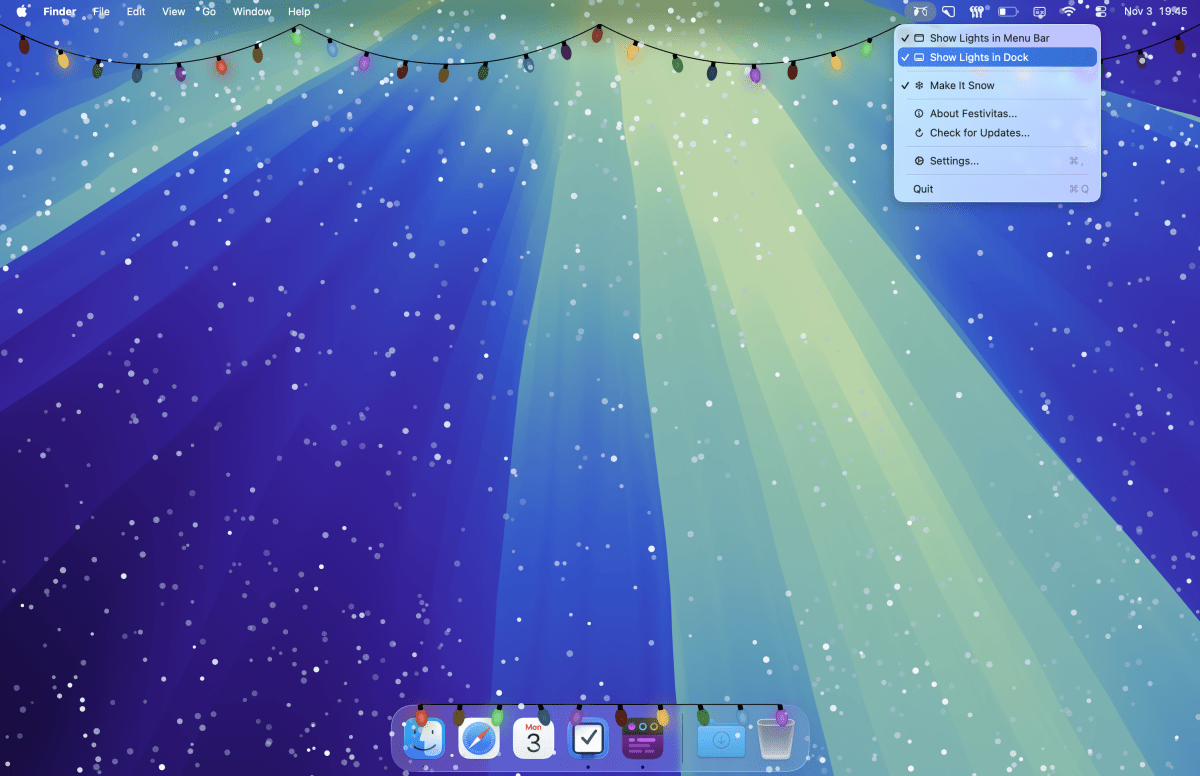 Festivitas permite que você decore seus dispositivos Apple com luzes natalinas e neve