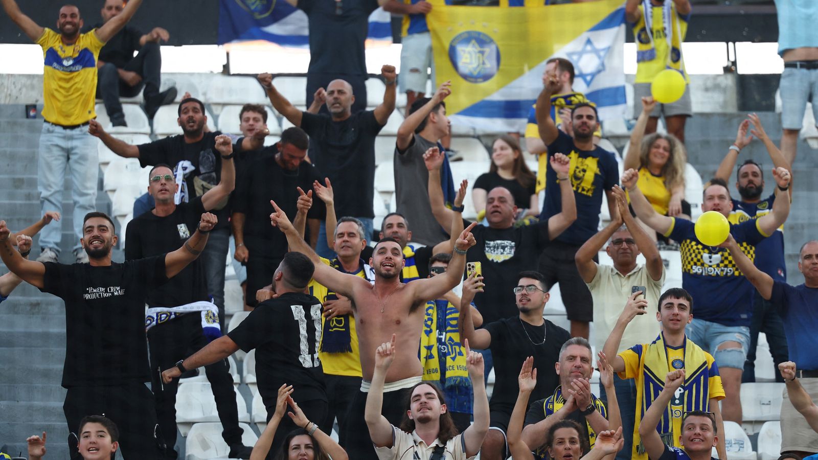 Maccabi fans at a Europa League game in September. Pic: Reuters
