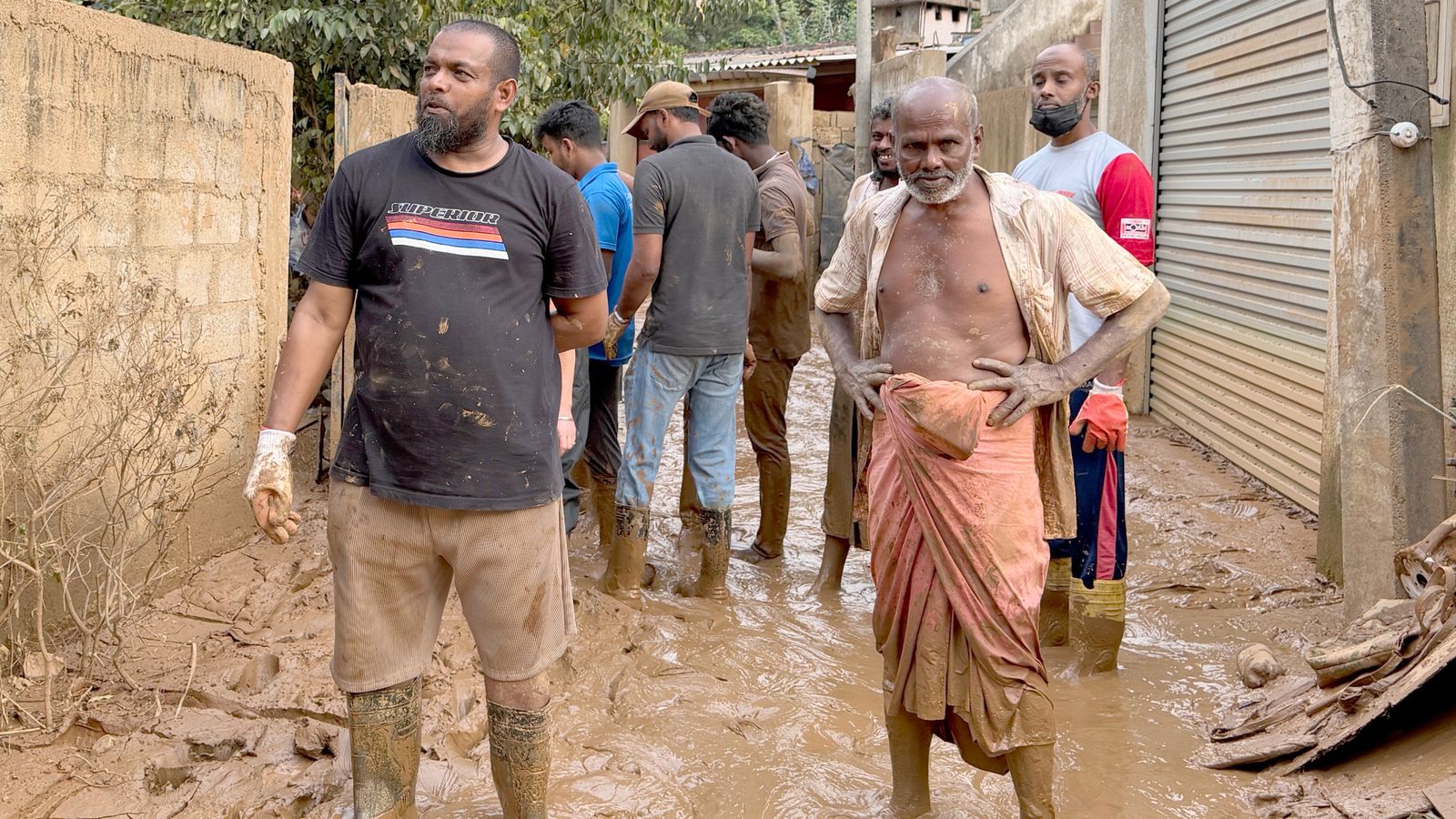 Locals helped clear up after the cyclone
