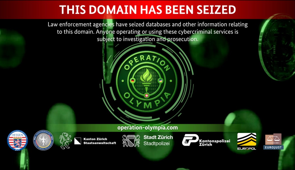 A screenshot of the seizure notice on Cryptomixer.io, which authorities allege facilitated the laundering of criminal funds.