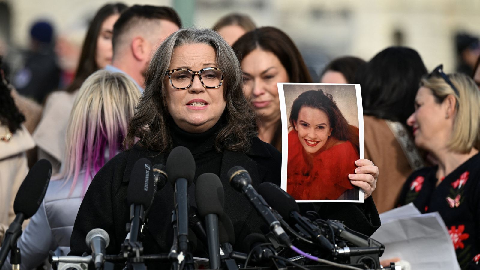 Jess Michaels said Epstein raped her when she was 22 in 1991. Pic: Reuters