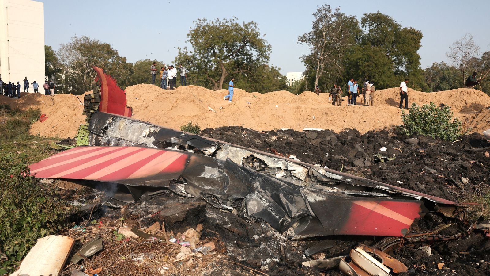 The scene of the plane crash in India in June. Pic: Reuters