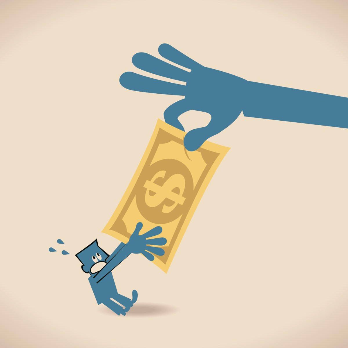 tug of war on dollar bill