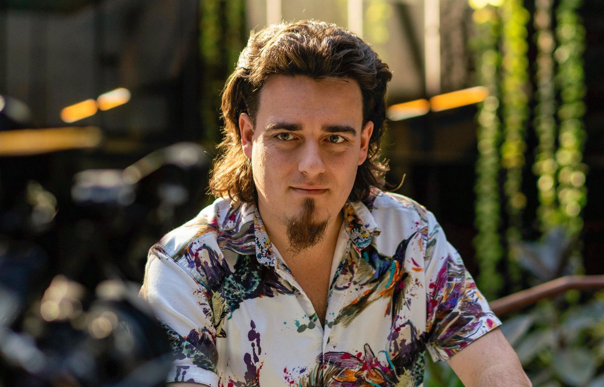 Palmer Luckey, founder of Anduril Industries, during an interview on "The Circuit with Emily Chang" at Anduril's headquarters in Costa Mesa, California, US, on Thursday, Dec. 14, 2023. Anduril recently beat several legacy defense players in a contest for a major contract to develop an unmanned fighter jet for the US Air Force and is now valued at $8.5 billion. Photographer: Kyle Grillot/Bloomberg via Getty Images